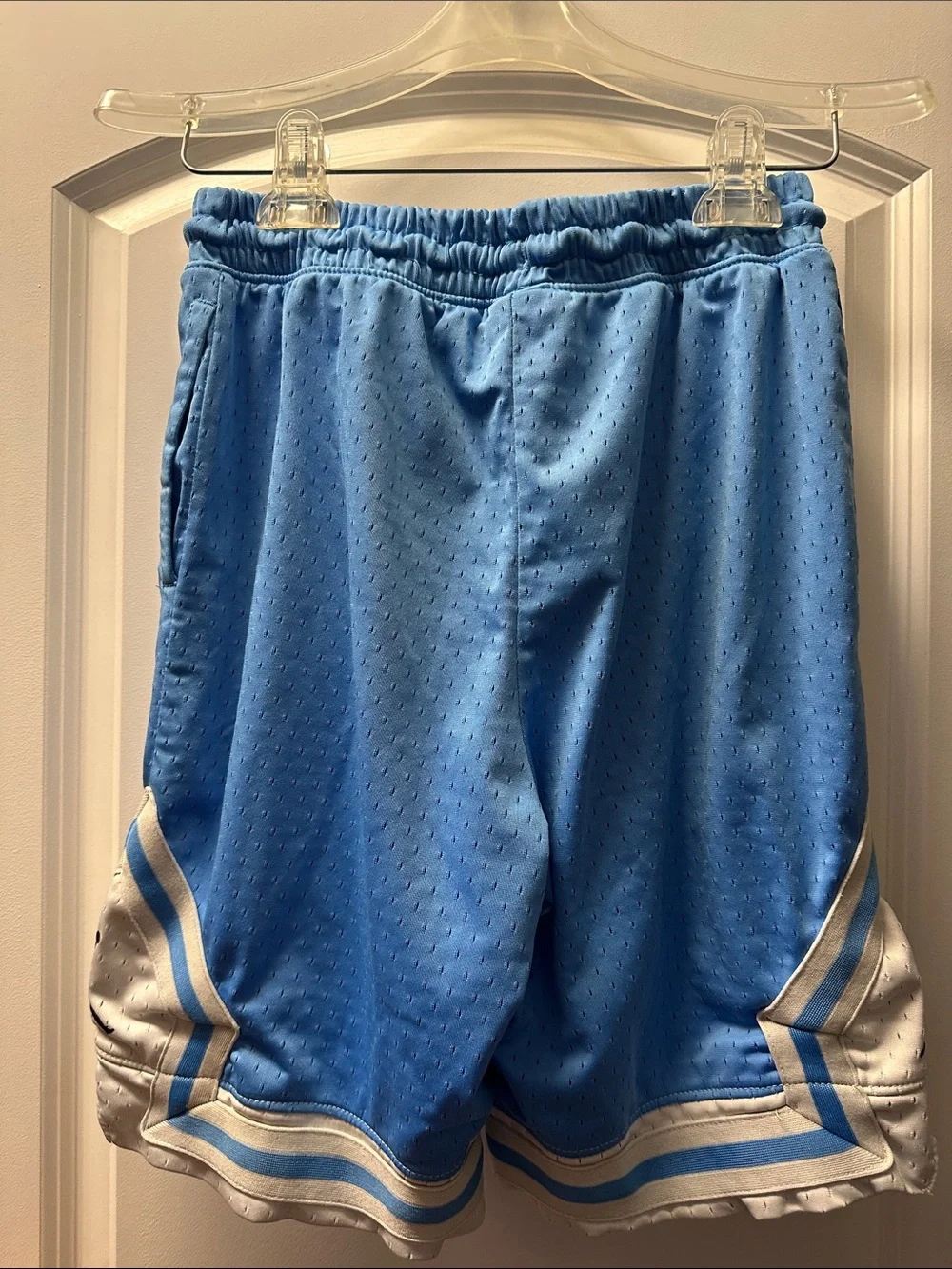 Jordan Light Blue and White Boys' Athletic Mesh Shorts